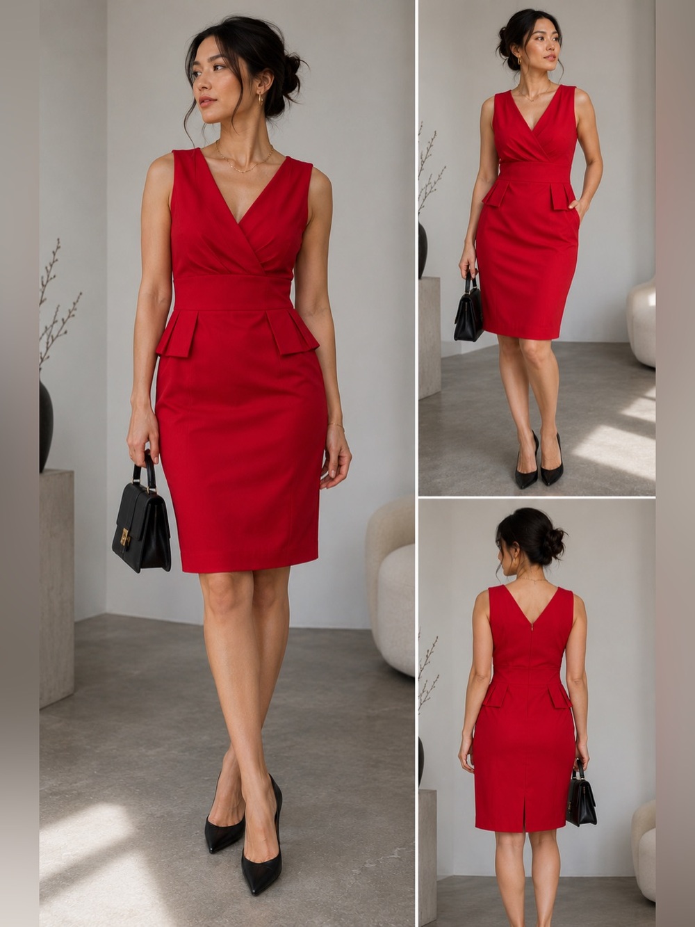 Evan Picone Vibrant Red Dress size 8